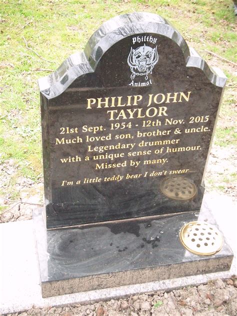 The grave of Phil “Filthy Animal” Taylor drummer with Motorhead .